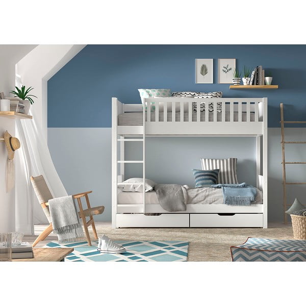 Fehér emeletes gyerekágy 90x200 cm Scott - Vipack-image-4