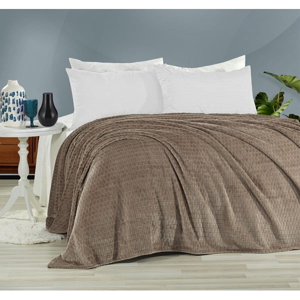 Barna ágytakaró franciaágyra 200x220 cm Melinda - Mijolnir