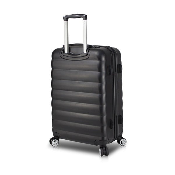 COLORS RESSNO Pilot Suitcase fekete görgős bőrönd USB csatlakozóval - My Valice