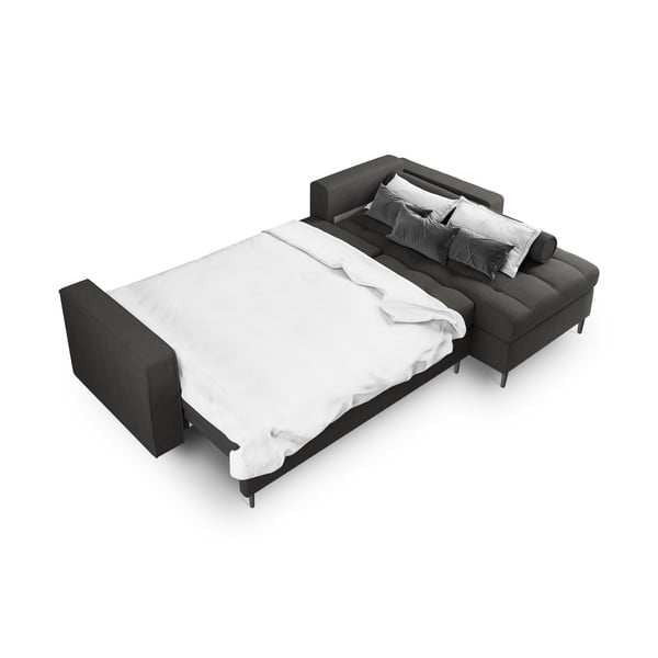 Santo sötétszürke kinyitható sarokkanapé, jobb oldali - Milo Casa-image-4