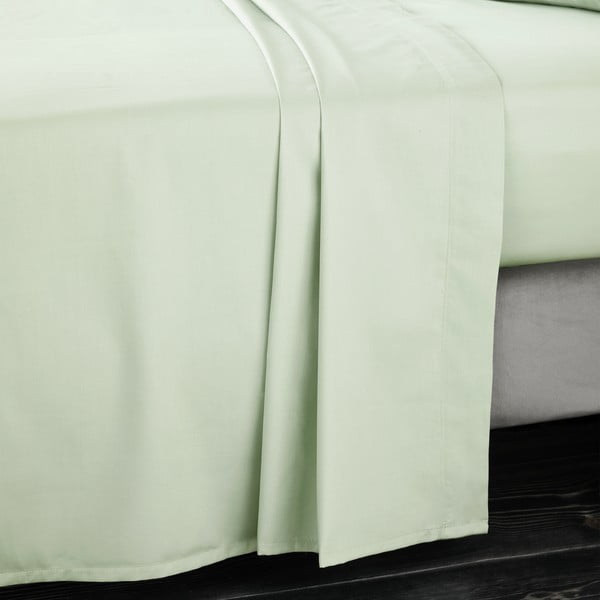 Világoszöld pamut-szatén lepedő 275x275 cm Cotton Sateen – Bianca-image-1
