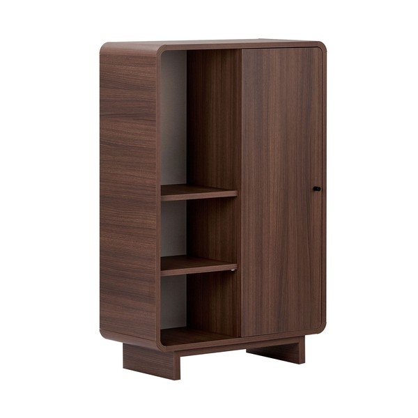 Sötét natúr színű szekrény diófa dekorral 70x110x34 cm Torina – Nordure