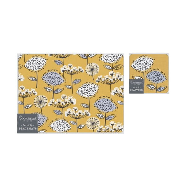 Tányéralátét és poháralátét szett 8 db-os Retro Meadow – Cooksmart ®-image-4