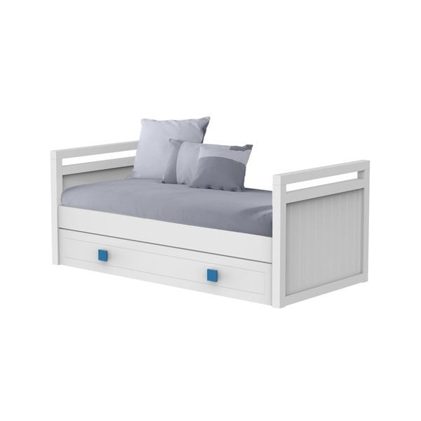 Aura fehér egyszemélyes ágy kihúzható fiókkal, 90 x 190 cm - Trébol Mobiliario