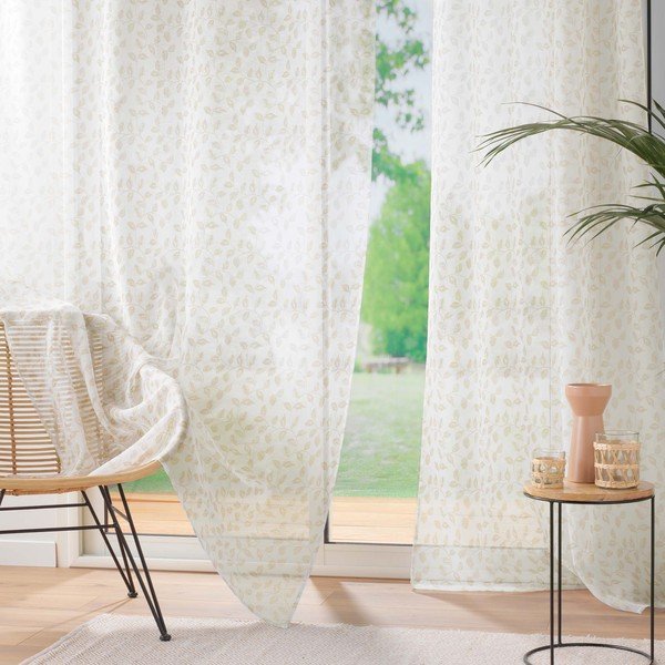 Bézs átlátszó függöny 137x280 cm Farandole – douceur d'intérieur-image-3