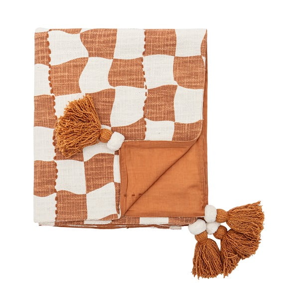 Barna-bézs pamut takaró 130x150 cm Chola – Bloomingville-image-4
