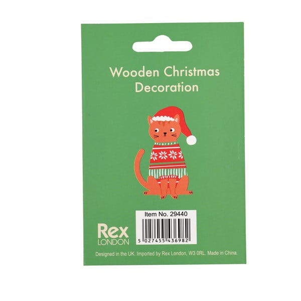 Fa karácsonyfadísz 5 cm Ginger Cat – Rex London-image-4