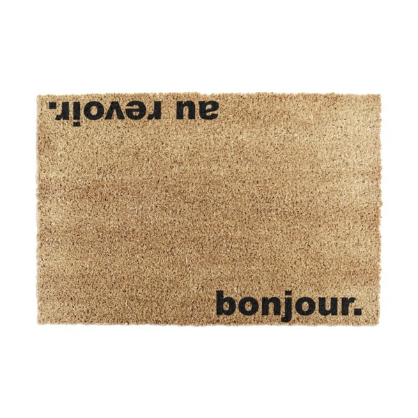 Kókuszrost lábtörlő 40x60 cm Bonjour, Au Revoir – Artsy Doormats