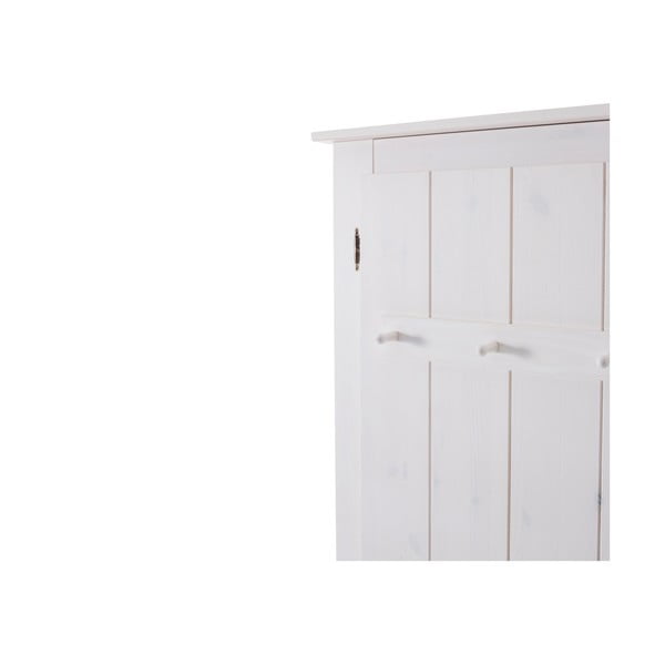 Fehér borovi fenyő ruhásszekrény tükörrel 120x170 cm Bertram – Støraa-image-2