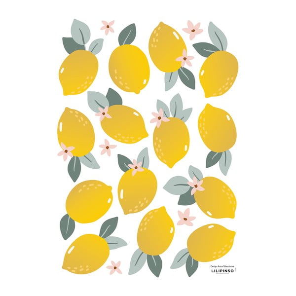 Gyerek matrica szett 14 db-os 30x42 cm Lemons – Lilipinso