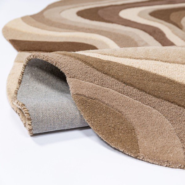 Barna-bézs kézi szövésű gyapjú szőnyeg 160x230 cm Envy Wool – Flair Rugs-image-3