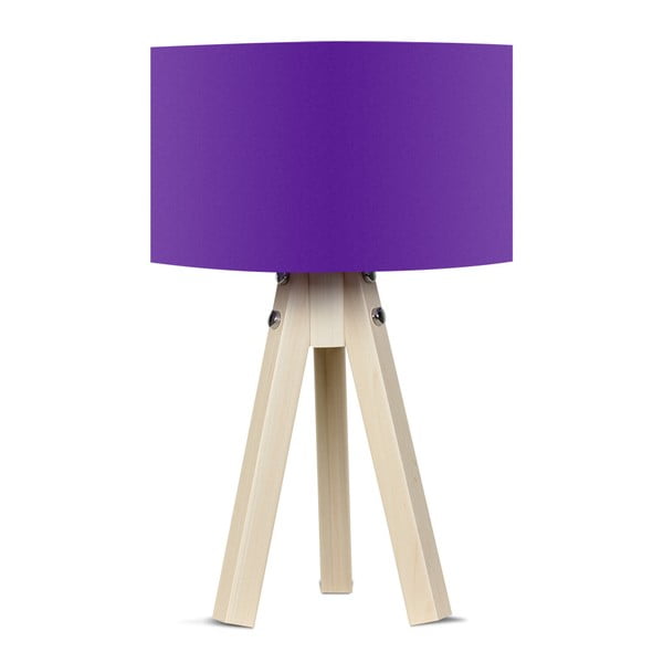 Naturel asztali lámpa lila lámpabúrával - Kate Louise