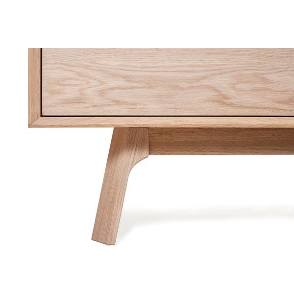 Vivara alacsony fehér tölgyfa komód, 2 ajtós - Unique Furniture-image-1