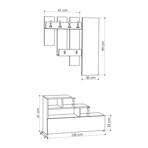 Fehér előszoba bútor Vesty – Kalune Design-image-2