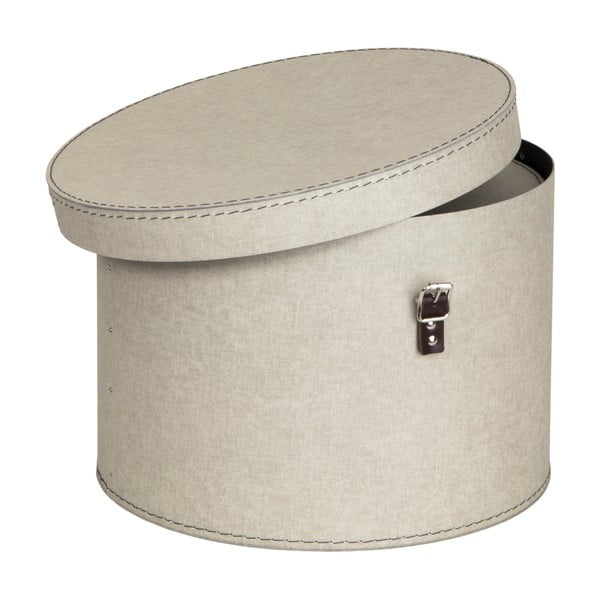 Bézs fedeles karton tárolódoboz szett 2 db-os ø 37,5x25 cm Rut Canvas Paper Laminate – Bigso-image-3