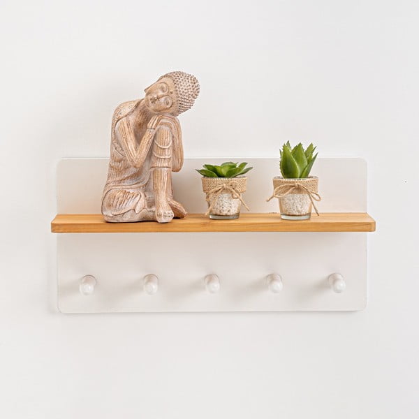 Fehér fali fogas polccal – Casa Selección-image-1