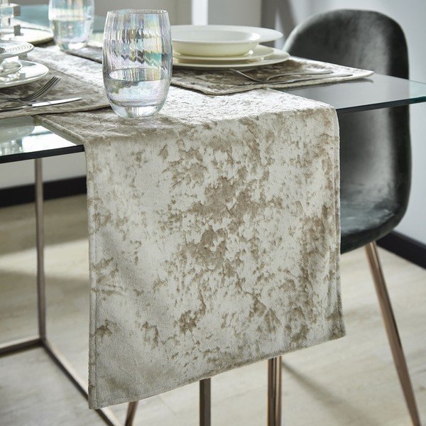 Asztali futó 180x33 cm Crushed Velvet – Catherine Lansfield-image-1