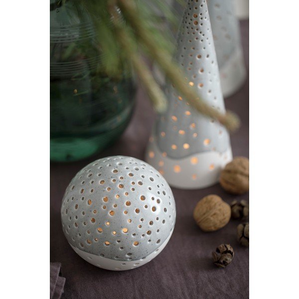 Nobili szürke csontporcelán karácsonyi gyertyatartó, ⌀ 14 cm - Kähler Design-image-1