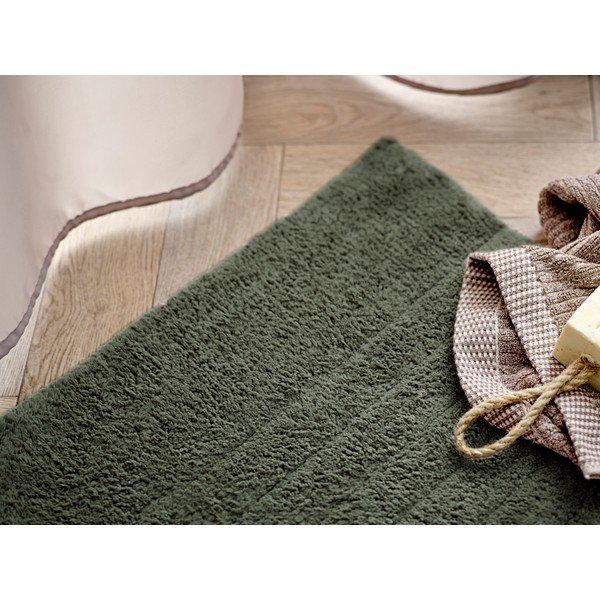 Sötétzöld bio pamut fürdőszobai kilépő 50x80 cm Soft – Södahl-image-1
