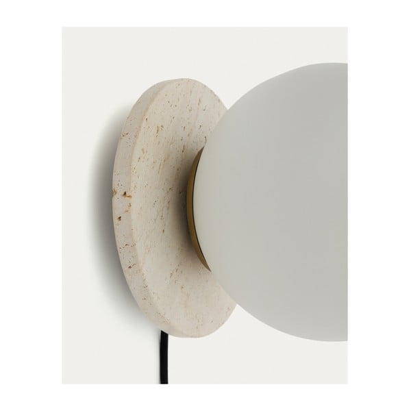 Fehér-krémszínű márvány fali lámpa ø 20 cm Malachi – Kave Home-image-3