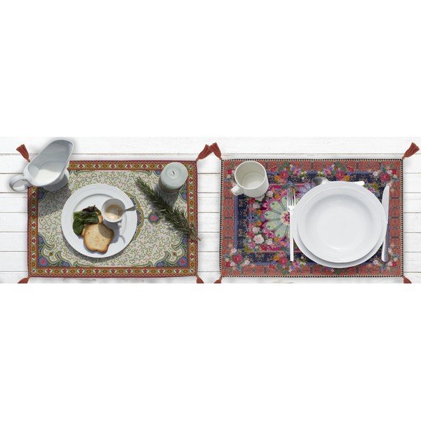 Mandalas 2 db lenvászon tányéralátét, 45 x 30 cm - Madre Selva-image-1