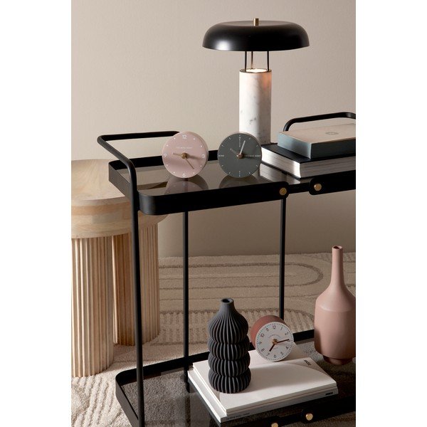 Fekete-fehér márvány asztali lámpa fém búrával (magasság 33 cm) Kaithal – Bizzotto-image-1