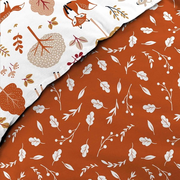 Fehér-terrakotta színű egyszemélyes pamut gyerek ágyneműhuzat 140x200 cm Roxy – douceur d'intérieur-image-3