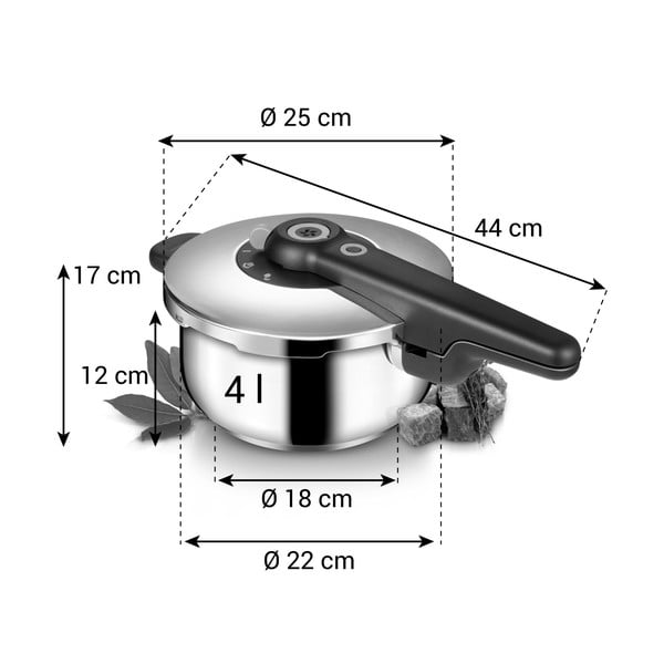 Indukciós tűzhelyhez alkalmas rozsdamentes acél kukta 4 l SmartClick – Tescoma-image-4