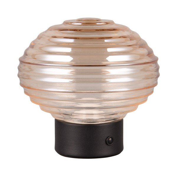 Fekete-bézs LED dimmelhető asztali lámpa üveg búrával (magasság 14,5 cm) Earl – Reality