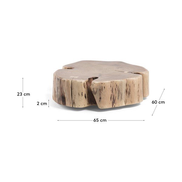 Natúr színű akácfa kerek dohányzóasztal 60x65 cm Essi – Kave Home-image-3