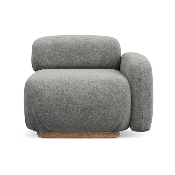 Szürke buklé kanapé modul (jobb oldali) Ailani – Makamii