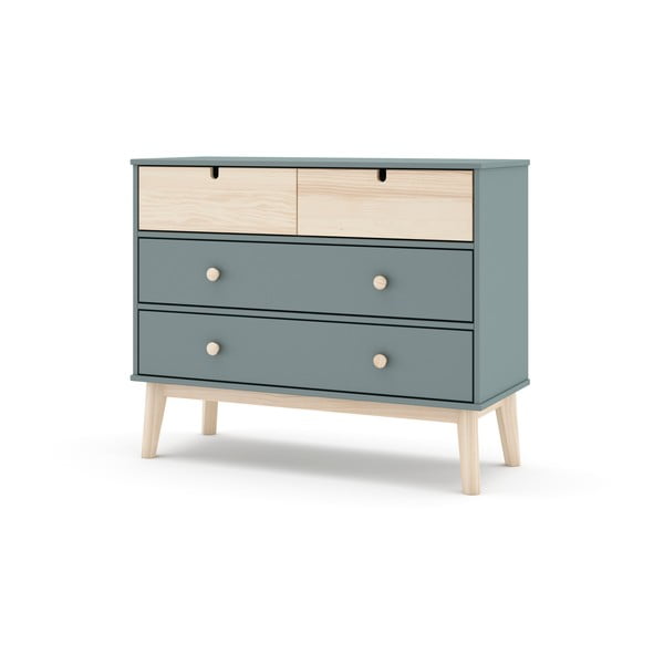 Szürkészöld gyerek komód 100x81x40 cm Estefania – Marckeric-image-4