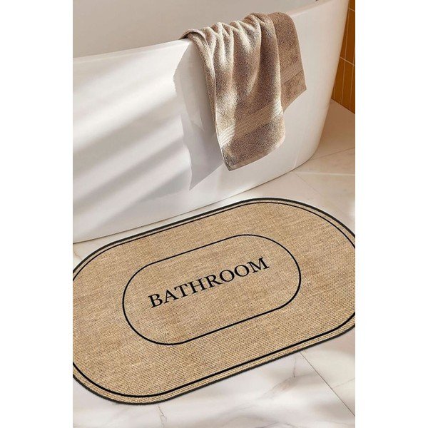 Barna fürdőszobai kilépő 60x90 cm Jute Look – Mila Home-image-1