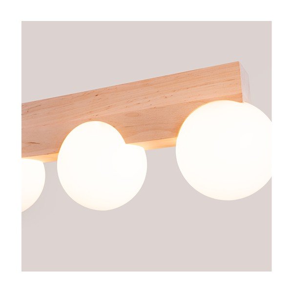 Fehér-natúr színű mennyezeti lámpa üveg búrával ø 12 cm Solum – Sollux-image-3