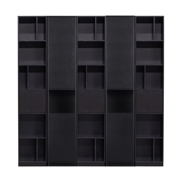 Fekete borovi fenyő moduláris könyvespolc 200x210 cm Finca – WOOOD