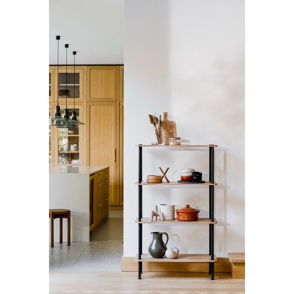 Natúr színű polcos állvány tölgyfa dekorral 80x127x35 cm Teidi – noo.ma-image-1