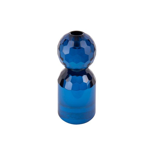 Kék üveg gyertyatartó Crystal Art - PT LIVING-image-1