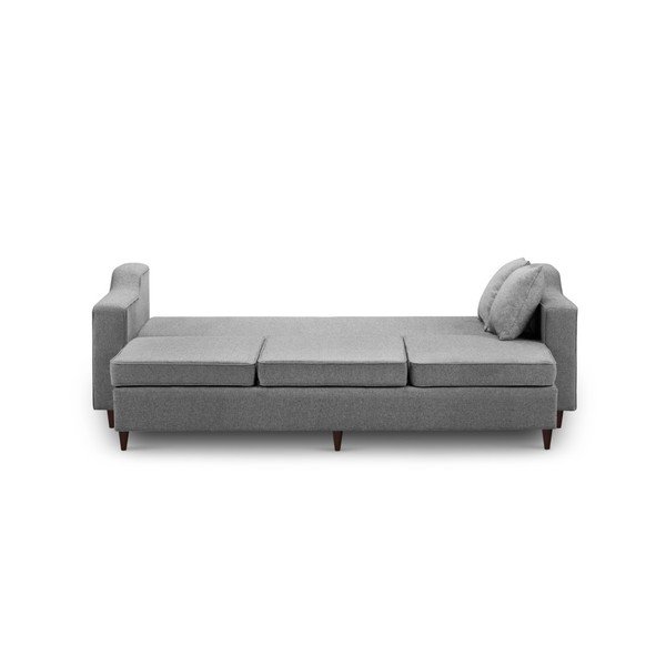 Narcisse sötétszürke háromszemélyes kinyitható kanapé tárolóhellyel - Mazzini Sofas-image-1