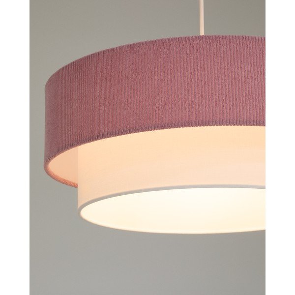 Fehér-világos rózsaszín gyerek lámpa textil búrával Bianella – Kave Home-image-2