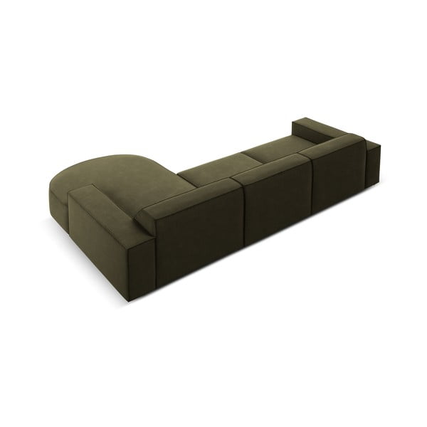 Zöld bársony sarokkanapé (jobb oldali) Jodie - Micadoni Home-image-4