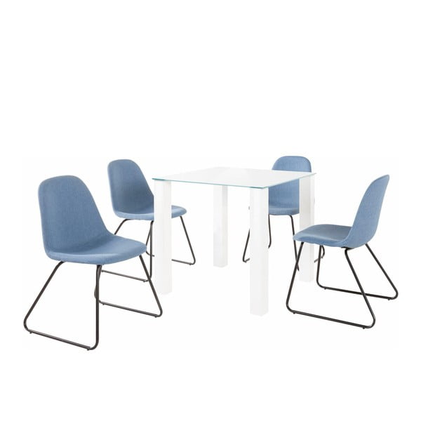 Dante Colombo asztal és 4 részes kék szék szett - Støraa