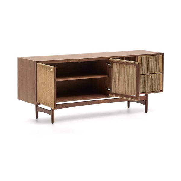 Barna alacsony komód diófa dekorral 180x73 cm Elan – Kave Home-image-3