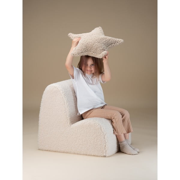 Krémszínű buklé gyerek fotel Cloud – Wigiwama-image-3