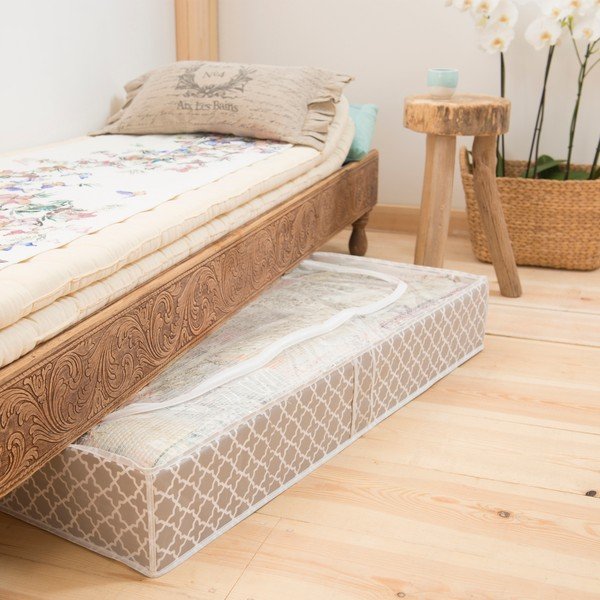 Bézs ágy alatti tároló, hosszúság 107 cm - Compactor-image-1