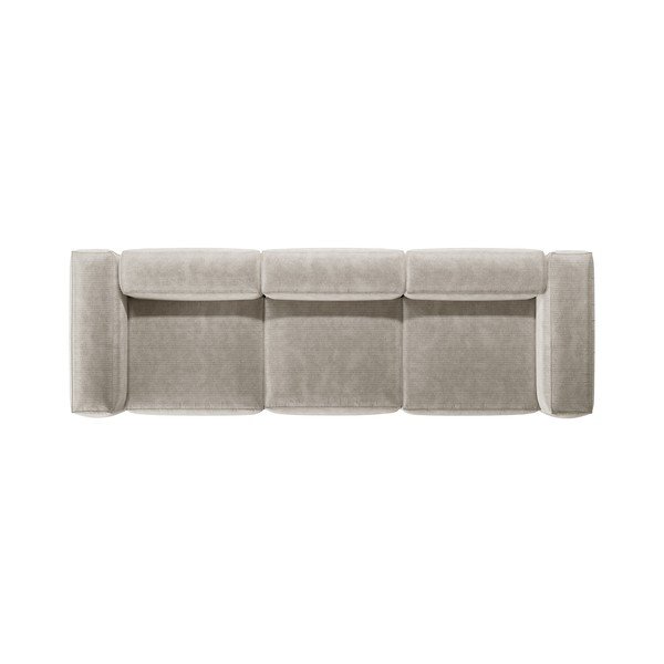 Bézs kordbársony kanapé 364 cm Bergamo – Cosmopolitan Design-image-3