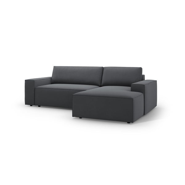 Sötétszürke kinyitható sarokkanapé (jobb oldali) Jodie – Micadoni Home-image-2