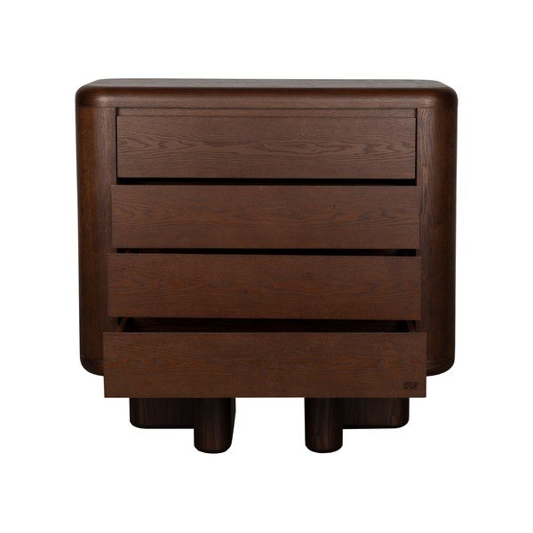 Sötét natúr színű komód kőrisfa dekorral 100x98x40 cm Herman – Dutchbone-image-2