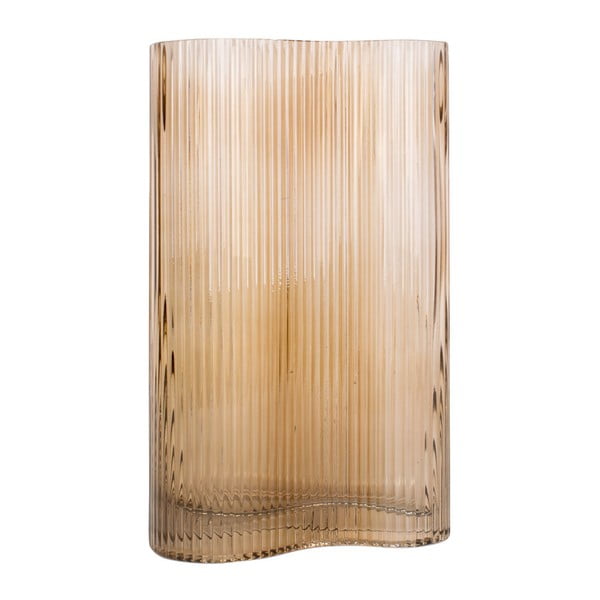 Wave világosbarna üveg váza, magasság 27 cm - PT LIVING-image-3