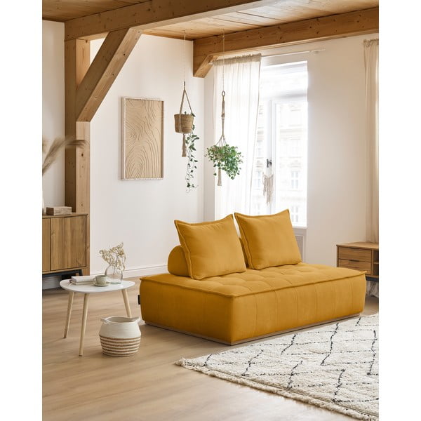 Mustársárga zsenília kanapé 175 cm Elisa – Bobochic Paris-image-1