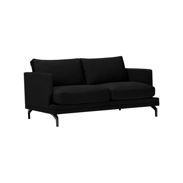 Jupiter fekete kétszemélyes kanapé, fekete lábakkal - Windsor & Co Sofas-image-1